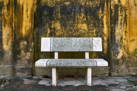 Colorful street with light bench in Hanoiの写真素材