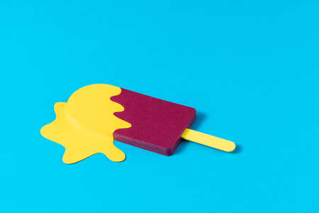Multicolored handmade ice cream paper concept on isolated backgroundの写真素材
