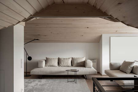 Private home interior in soft loft style.の写真素材