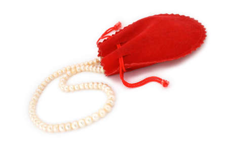 White pearls isolated on whiteの写真素材