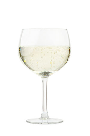 Champagne glass isolated on white backgroundの写真素材