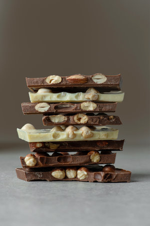 white and milk chocolate with nuts