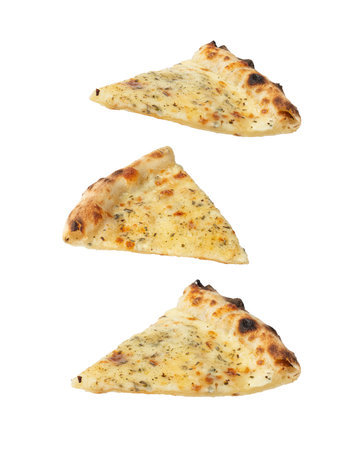 four cheese pizza slicesの写真素材