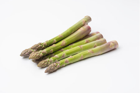 Asparagus on a white isolated backgroundの写真素材