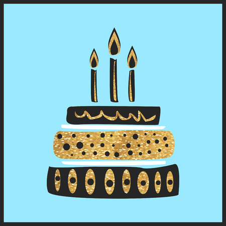 Greeting card with cake and hearts for his birthday. It can be used as greeting card for Valentine's...
