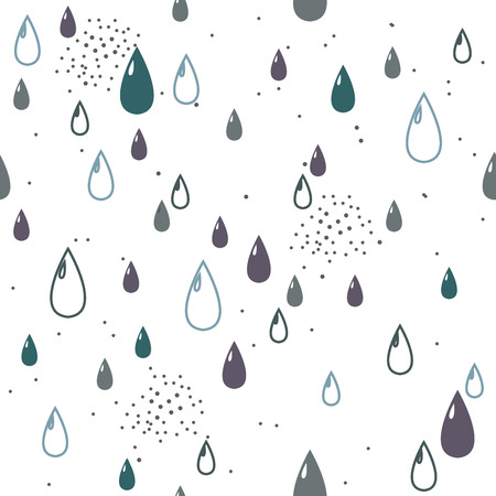Raindrops seamless pattern. Vector illustration.のイラスト素材