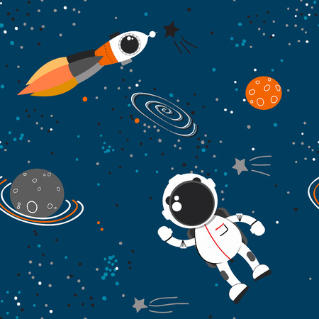 Space theme pattern designのイラスト素材