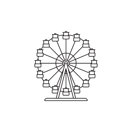 . Ferris wheel icon vector linear design isolated on white background.のイラスト素材