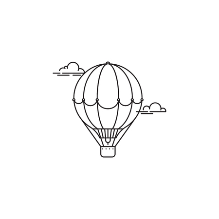 Park and playgroundAir balloon icon vector linear design isolated on white background.のイラスト素材