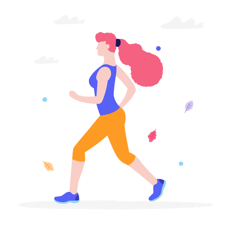 Young woman joggingのイラスト素材