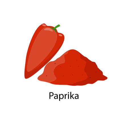 Paprika spice - vector illustration in flat design isolated on white background.のイラスト素材