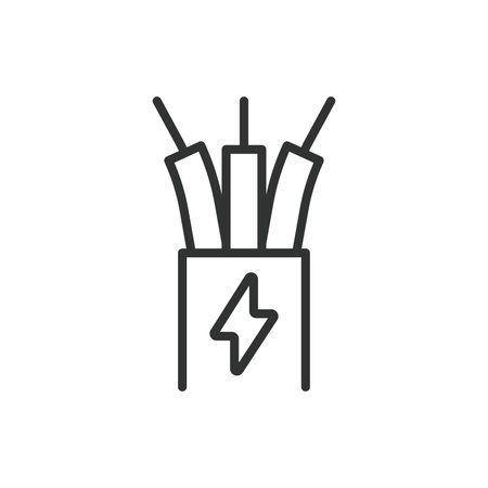Cable, in line design. Cable, wire, cord, connection on white background vector. Cable editable stroke iconのイラスト素材