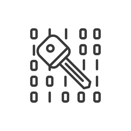 Key code, icon in line design. Key, code, encryption, security, access, unlock, digital on white background vector. Key code editable stroke iconのイラスト素材