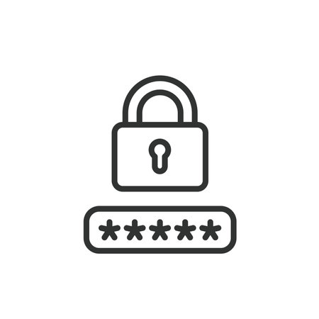 Lock password, icon in line design. Lock, password, security, protection, authentication, access, encryption on white background vector. Lock password editable stroke iconのイラスト素材