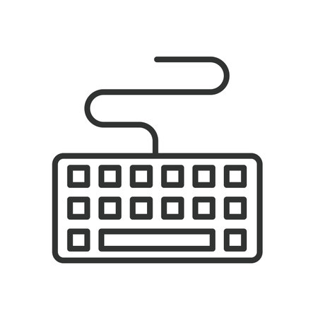 Keyboard, icon in line design. Keyboard, keys, typing, computer, office, device, typing on white background vector Keyboard editable stroke iconのイラスト素材