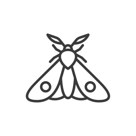 Moth, icon in line design. Moth, insect, wings, nature, butterfly, nocturnal, flight on white background vector Moth editable stroke iconのイラスト素材