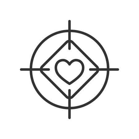 target feedback focus heart icon in line design. target feedback focus heart goal satisfaction on white background vector. target editable stroke iconのイラスト素材