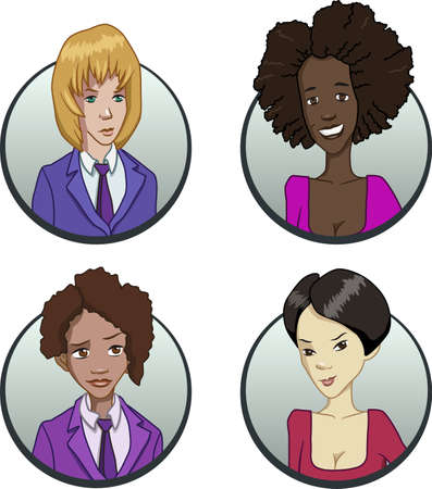 avatars of persons of different nationalities are multiethnic images of peopleの写真素材