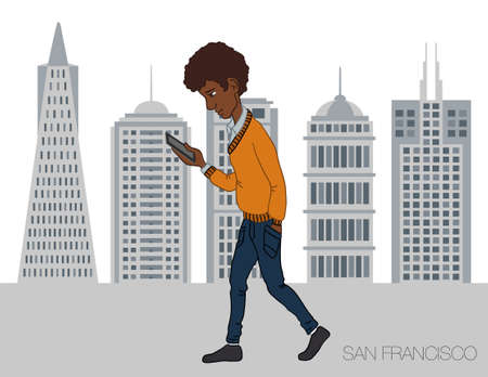 Online services in the smartphone - entertainment and business via cloud technologiesのイラスト素材