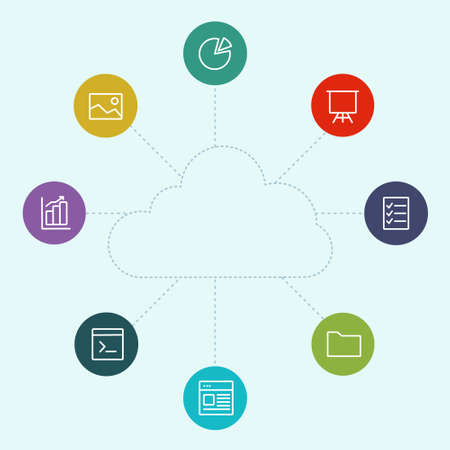 Cloud-based tools for business and work - document repositoryのイラスト素材