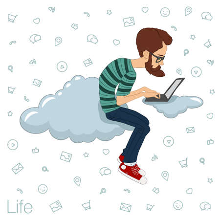 Tools and programs for collaboration. Freelance and remote team of developers and designers. Manager, freelancer, designer, programmer, business analystのイラスト素材