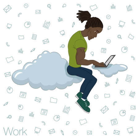 Tools and programs for collaboration. Freelance and remote team of developers and designers. Manager, freelancer, designer, programmer, business analystのイラスト素材
