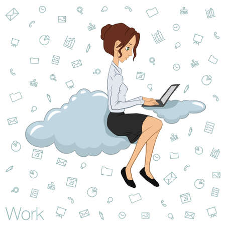 Tools and programs for collaboration. Freelance and remote team of developers and designers. Manager, freelancer, designer, programmer, business analystのイラスト素材