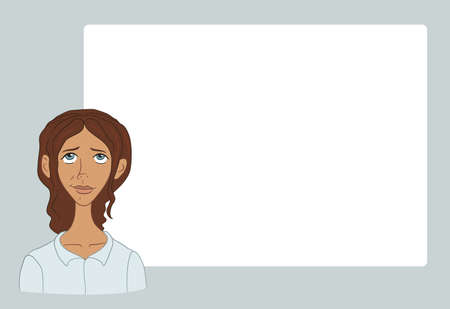 Presentation with business people. Vector illustration character with bubble talk.  Modern flat...