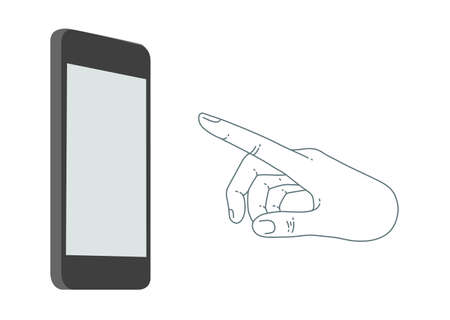 Demonstration screen mobile phone. The presentation of the screen of a mobile phone mobile app. Cloud technologies and services on the devices. Social networking and media, technologies and trendsのイラスト素材