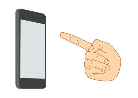 Demonstration screen mobile phone. The presentation of the screen of a mobile phone mobile app. Cloud technologies and services on the devices. Social networking and media, technologies and trendsのイラスト素材