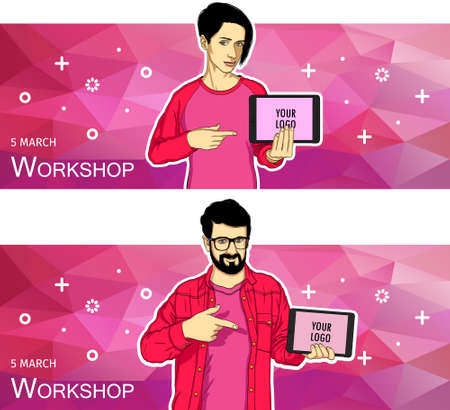 Mobile tablet template for banner.のイラスト素材