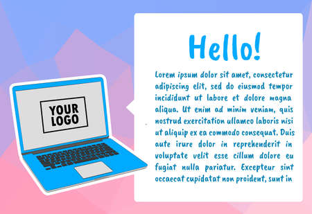 Infographic template with laptop computer. Vector illustrationのイラスト素材