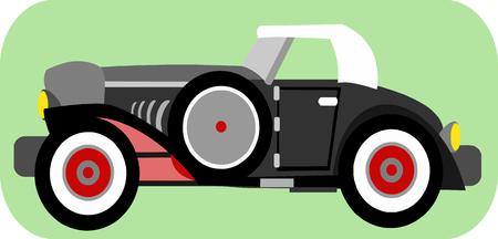 Classic Car Cartoonのイラスト素材
