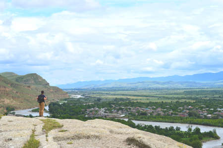 Uplistsikhe caves and rocks panoramaの写真素材