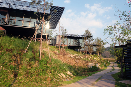 modern house on hillのeditorial素材