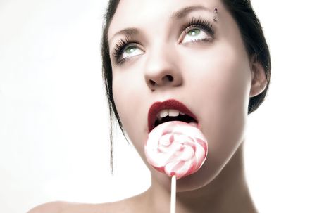 preety girl with lollipopの写真素材