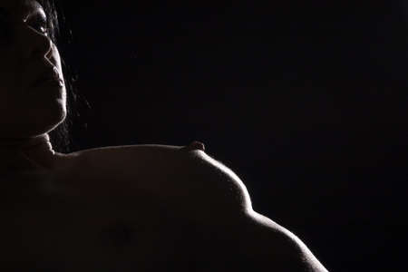 abstrasct lght on femaleの写真素材