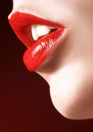 Close up of sensual lipsの写真素材