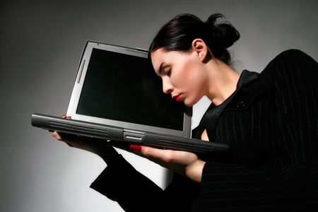 a business woman with notebook