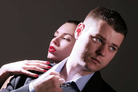 two business people hugging each other