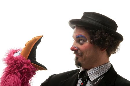 photo of a clown on the white background