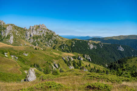 Rock formations in Ciucas Mountainsの写真素材