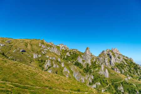 Rock formations in Ciucas Mountainsの写真素材
