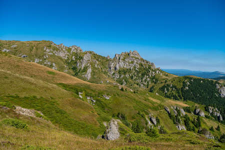Rock formations in Ciucas Mountainsの写真素材