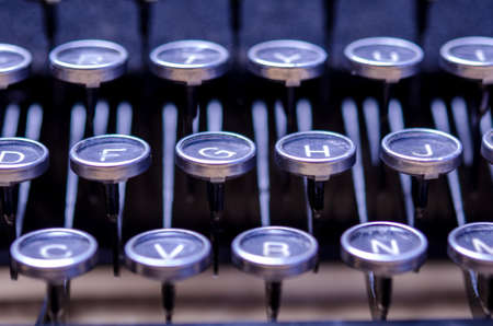 Close-up of a vintage, retro typewriter.