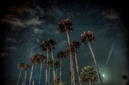 Zuma Beach Malibu at Nightの写真素材