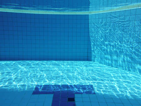 underwater swimming pool in blue