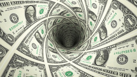 Background from  american dollar banknotes in perspective view ? 3D illustrationの写真素材
