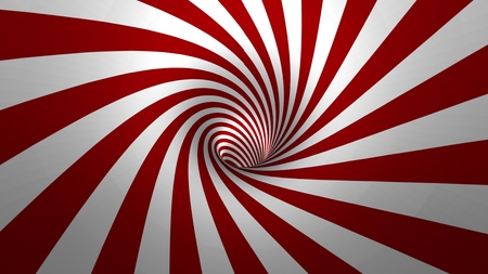 Hypnotic spiral ? swirl, red and white background in 3Dの写真素材