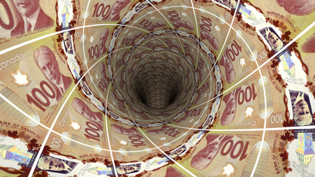 Background from  canadian dollar banknotes in perspective view ? 3D illustrationの写真素材